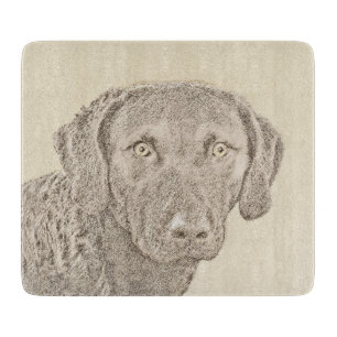 Chesapeake Bay Retriever Malerei Original Dog Art Schneidebrett