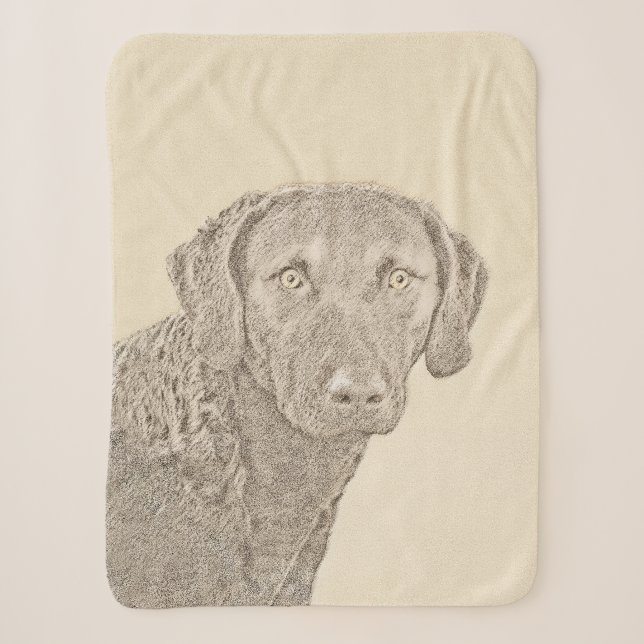 Chesapeake Bay Retriever Malerei Original Dog Art Sherpadecke (Vorderseite)