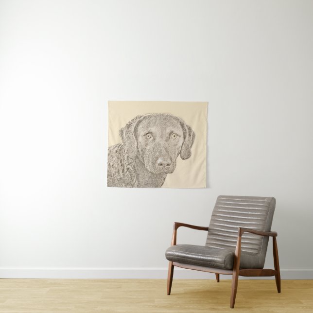 Chesapeake Bay Retriever Malerei Original Dog Art Wandteppich (Beispiel (Horizontal))