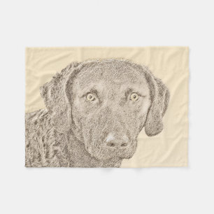 Chesapeake Bay Retriever Malerei Original Hund Kun Fleecedecke