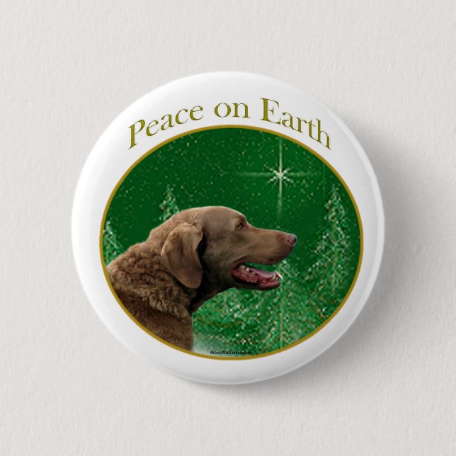 Chesapeake Bay Retriever Peace Button (Vorderseite)