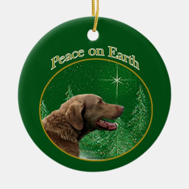 Chesapeake Bay Retriever Peace Keramik Ornament (Vorne)