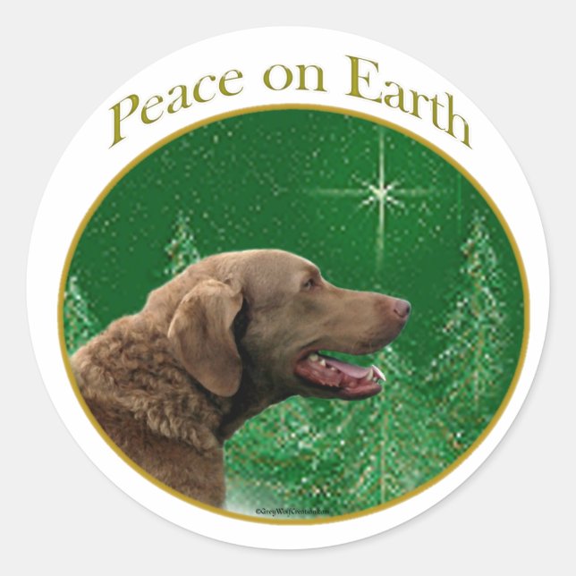 Chesapeake Bay Retriever Peace Runder Aufkleber (Vorderseite)