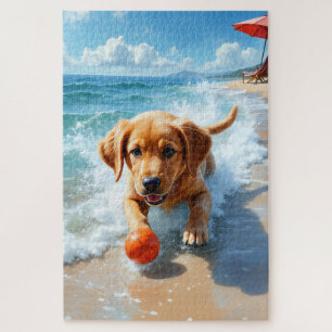 Chesapeake Bay Retriever Strandholungszene