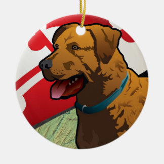Chesapeake Bay-Retriever von Maryland, "Chessie " Keramik Ornament