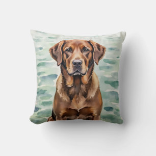 Chesapeake Bay Retriever Wasserfarben-Wellen-Kunst Kissen