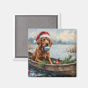 Chesapeake Bay Retriever Weihnachten Jagdboot Magnet