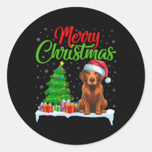 Chesapeake Bay Retriever Weihnachtsbaum Weihnachte Runder Aufkleber