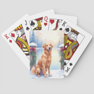 Chesapeake Bay Retriever Winter Lakeside Weihnacht Spielkarten