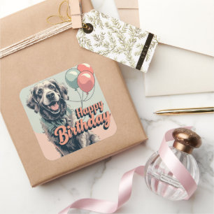 Chesapeake Bay Terrier Dog farbenfroh Quadratischer Aufkleber