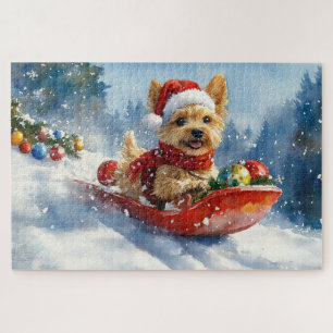 Chesapeake Bay Terrier Dog in Sledge Weihnachten