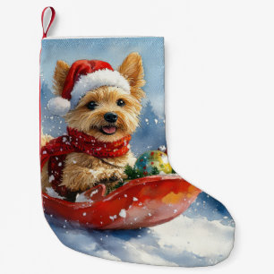Chesapeake Bay Terrier Dog in Sledge Weihnachten Kleiner Weihnachtsstrumpf