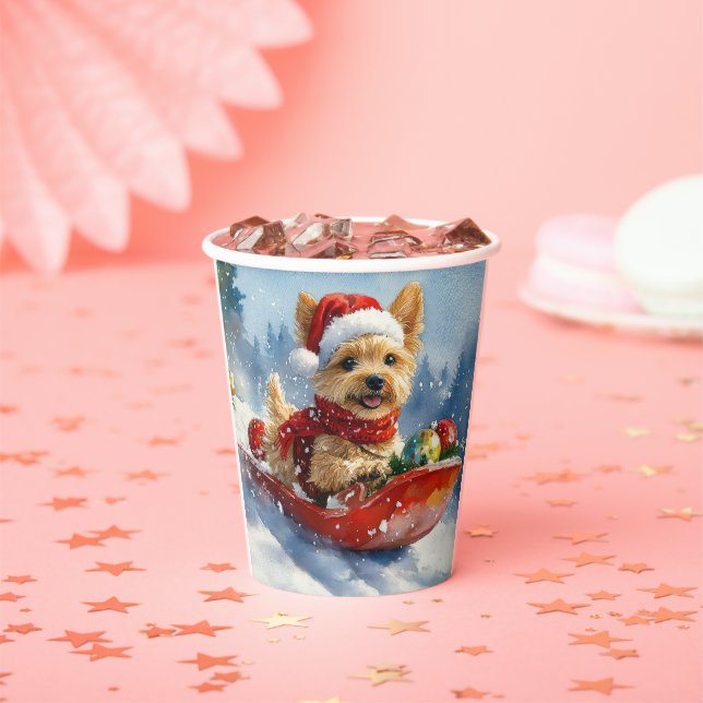 Chesapeake Bay Terrier Dog in Sledge Weihnachten Pappbecher (Insitu)