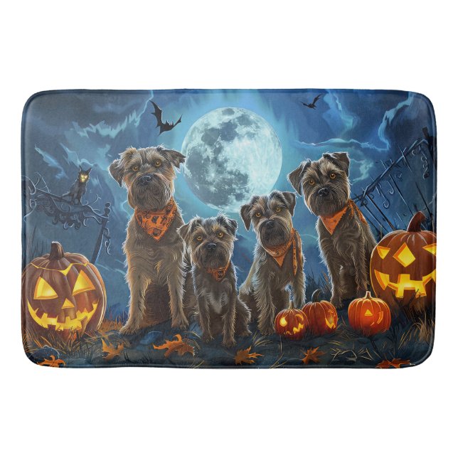 Chesapeake Bay Terrier Halloween Spooky Badematte (Vorderseite)