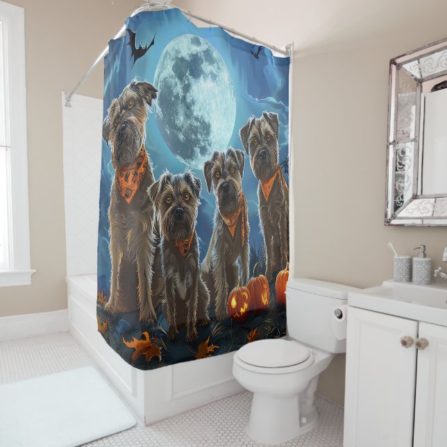 Chesapeake Bay Terrier Halloween Spooky Duschvorhang (Beispiel)