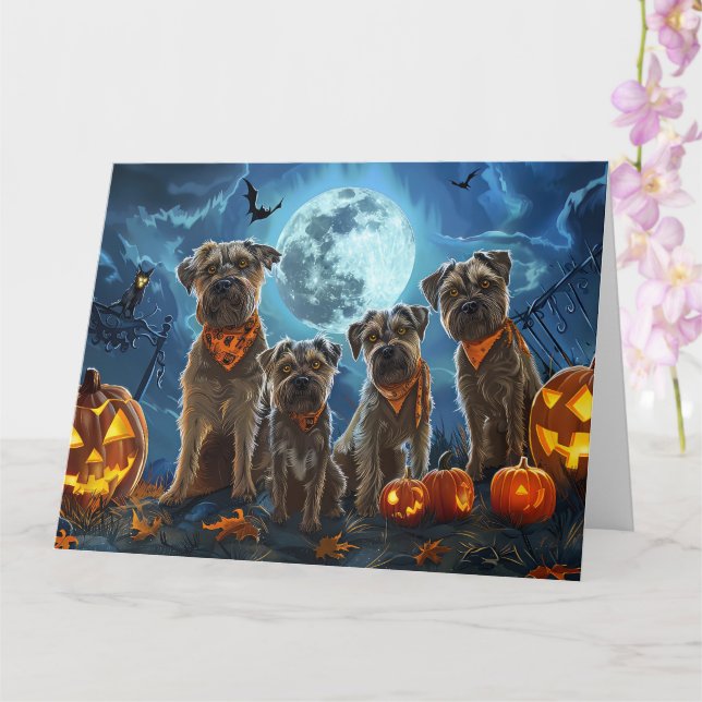 Chesapeake Bay Terrier Halloween Spooky Karte (Orchidee)