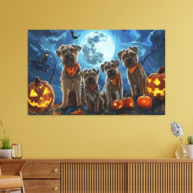 Chesapeake Bay Terrier Halloween Spooky Leinwanddruck (Insitu (Wohnzimmer))
