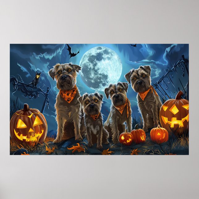 Chesapeake Bay Terrier Halloween Spooky Poster (Vorne)
