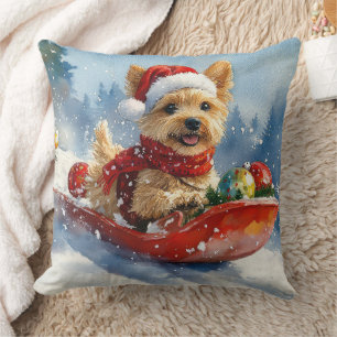 Chesapeake Bay Terrier Hund im Schlitten Weihnacht Kissen