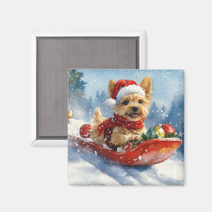Chesapeake Bay Terrier Hund im Schlitten Weihnacht Magnet