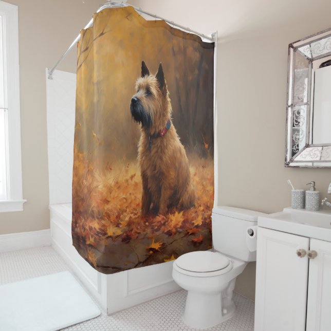 Chesapeake Bay Terrier im Herbst Verlassen Duschvorhang (Beispiel)