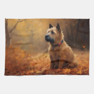 Chesapeake Bay Terrier im Herbst Verlassen Geschirrtuch