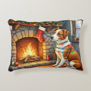 Chesapeake Bay Terrier Kamin Weihnachtslichter Dekokissen