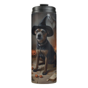 Chesapeake Bay Terrier Kürbisse Halloween Gruselig Thermosbecher