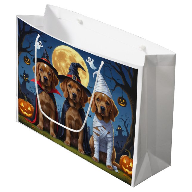 Chesapeake Bay Terrier Pumpkin Halloween Funny Große Geschenktüte (Vorderseite Schrägansicht)
