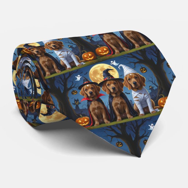 Chesapeake Bay Terrier Pumpkin Halloween Funny Krawatte (Gerollt)