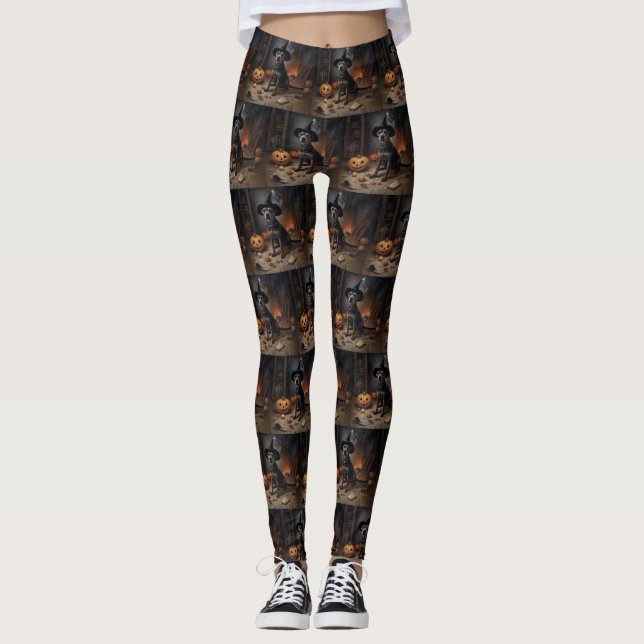 Chesapeake Bay Terrier Pumpkins Halloween Beängsti Leggings (Vorderseite)