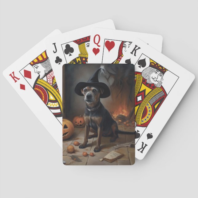 Chesapeake Bay Terrier Pumpkins Halloween Beängsti Spielkarten (Rückseite)