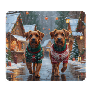 Chesapeake Bay Terrier Weihnachten Schnee Urlaub Schneidebrett