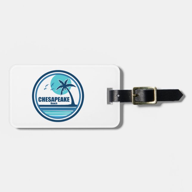 Chesapeake Beach Maryland Palm Tree Birds Gepäckanhänger (Vorderseite horizontal)