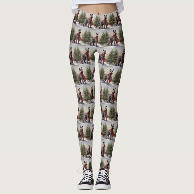 Chesapeake Dog in Schnee Weihnachten Leggings (Vorderseite)
