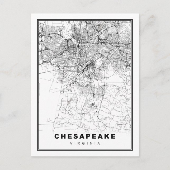 Chesapeake Map Feiertagspostkarte (Vorderseite)