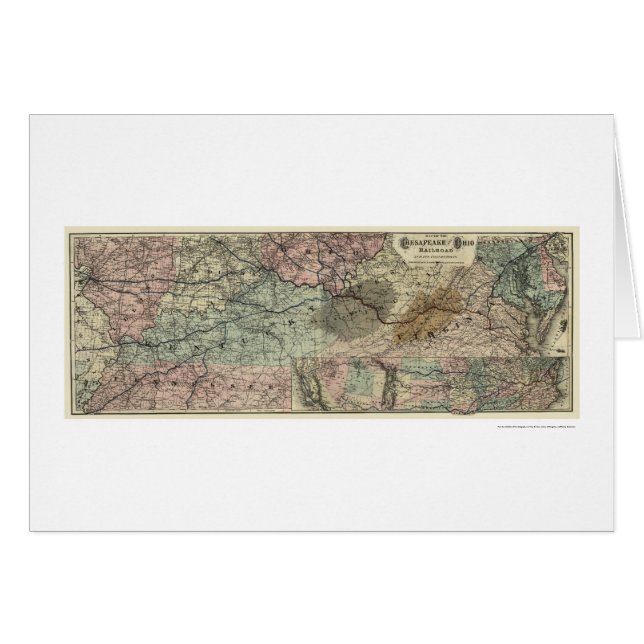 Chesapeake u. Ohio-Eisenbahn-Karte 1873 (Vorderseite (Horizontal))