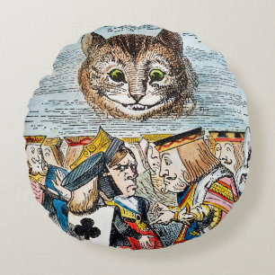 Cheshire Cat, 1865 Rundes Kissen