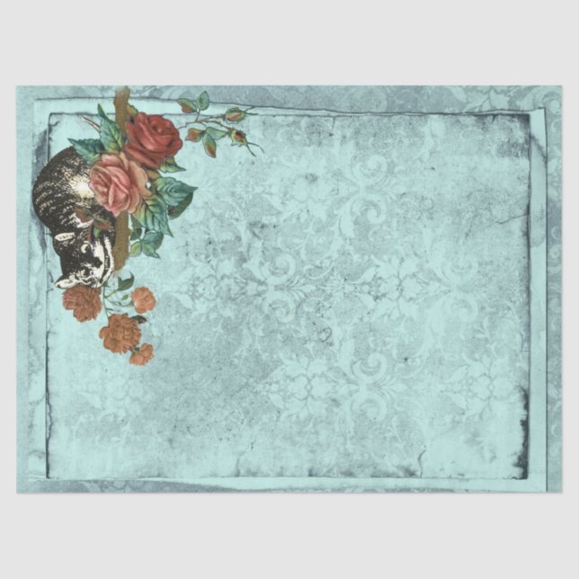 Cheshire Cat Alice im Wunderland Decoupage Seidenpapier (Vorderseite)