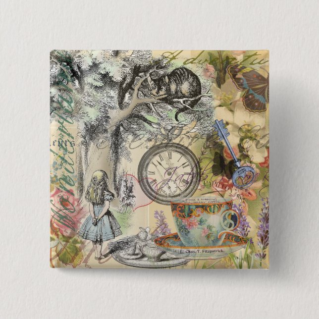 Cheshire Cat Alice Wonderland Classic Button (Vorderseite)