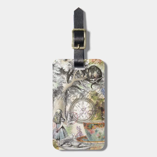 Cheshire Cat Alice Wonderland Classic Gepäckanhänger (Vorderseite vertikal)