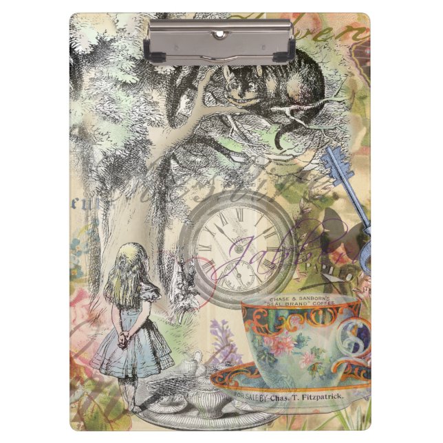 Cheshire Cat Alice Wonderland Classic Klemmbrett (Vorderseite)