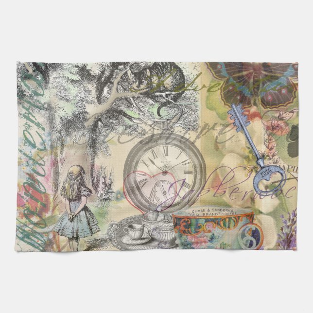 Cheshire Cat Alice Wonderland Classic Küchentuch (Horizontal)