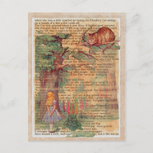 Cheshire cat and Alice Postkarte