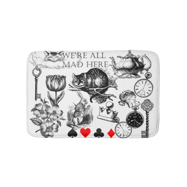 Cheshire Cat classic Alice im Wunderland mad Badematte (Vorderseite)