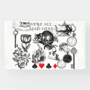 Cheshire Cat classic Alice im Wunderland mad Banner