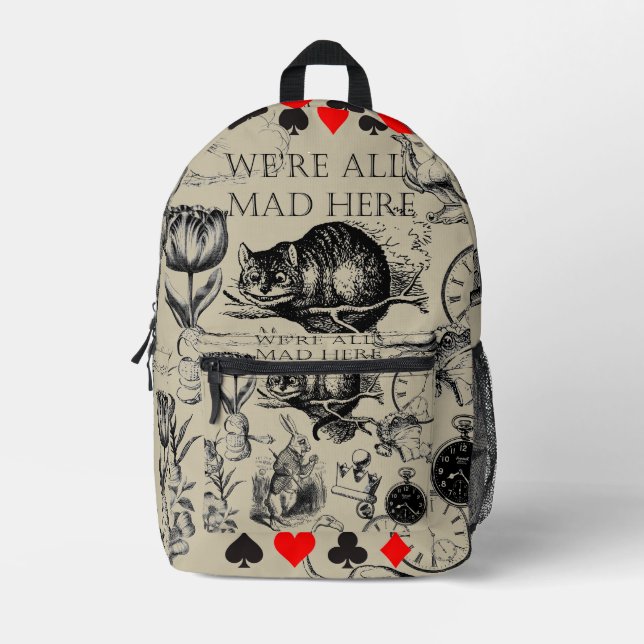 Cheshire Cat classic Alice im Wunderland mad Bedruckter Rucksack (Vorderseite)