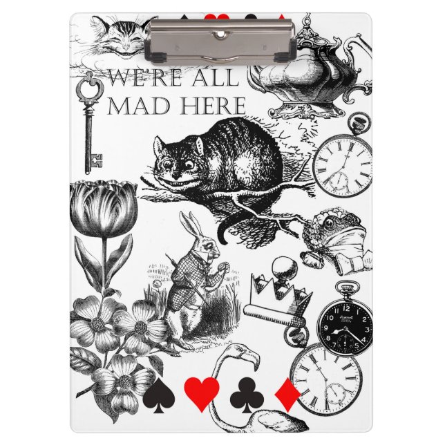 Cheshire Cat classic Alice im Wunderland mad Klemmbrett (Vorderseite)