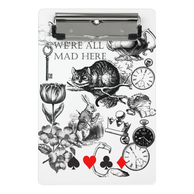 Cheshire Cat classic Alice im Wunderland mad Mini Klemmbrett (Vorderseite)