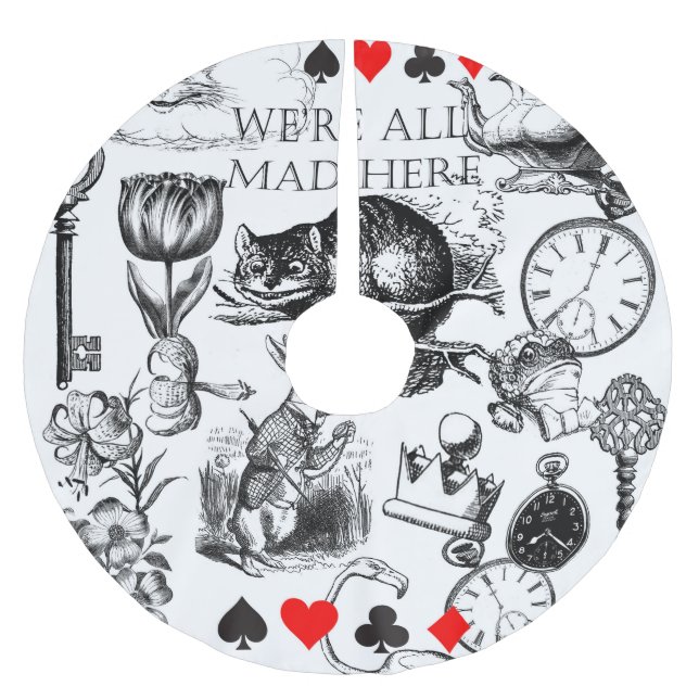 Cheshire Cat classic Alice im Wunderland mad Polyester Weihnachtsbaumdecke (Vorderseite)